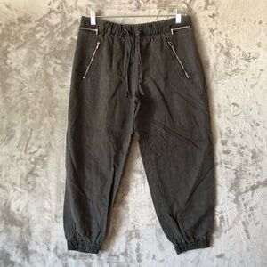 Zara Women Joggers Size M Linen Lyocell Blend Resortwear Beach Summer Grunge